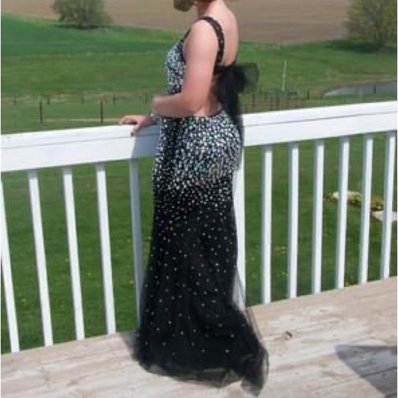 Black Beaded Sparkly Prom Dress